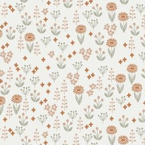 meadow floral - autumn floral fabric -sfx1346 caramel sfx1213 almond