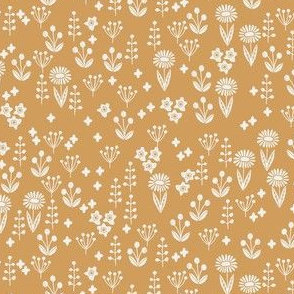 meadow floral - autumn floral fabric -sfx1144 oak leaf