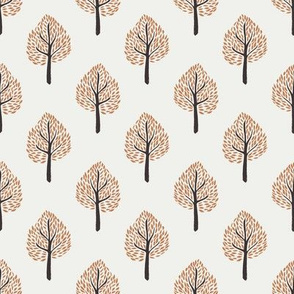 tree fabric - interiors fabric - tree wallpaper - sfx1346 caramel