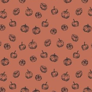 SMALL - pumpkins fabric - sfx1436 apricot