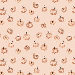 SMALL - pumpkins fabric - blush sfx1404