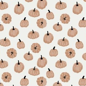 SMALL pumpkins fabric - simple minimal pumpkins - sfx1213 almond