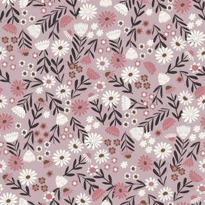 folk flower fabric - dainty feminine flowers - sfx1905