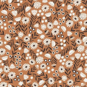 folk flower fabric - dainty feminine flowers - sfx1346