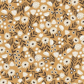 folk flower fabric - dainty feminine flowers - sfx1144