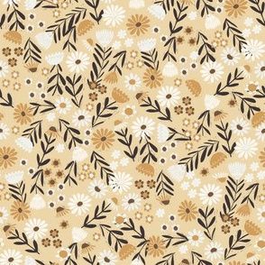 folk flower fabric - dainty feminine flowers - sfx0916