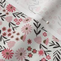folk flower fabric - dainty feminine flowers - sfx1611, sfx1755