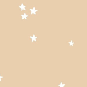 All in the stars spots of sparkle make a wish basic universe print neutral nursery butter yellow beige sand LARGE