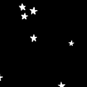 All in the stars spots of sparkle make a wish basic universe print neutral nursery monochrome black and white LARGE