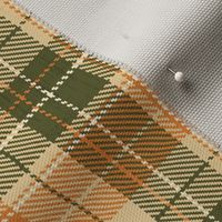 Headmaster Tartan Plaid Orange Olive Green Small Size