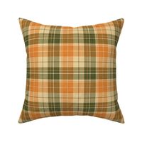 Headmaster Tartan Plaid Orange Olive Green Small Size