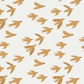 SMALL birds  fabric - swallows nursery fabric - sfx1144 oak leaf