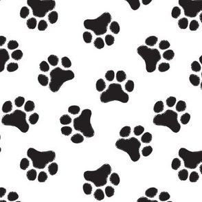 large black pawprints on white