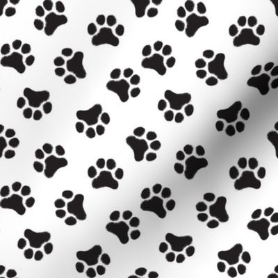 small black pawprints on white