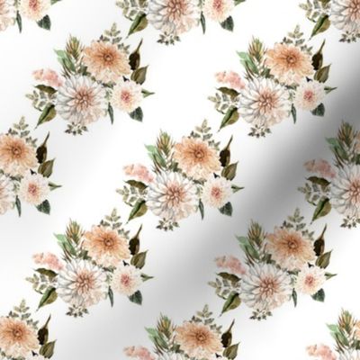 4" Savanna Florals White Back