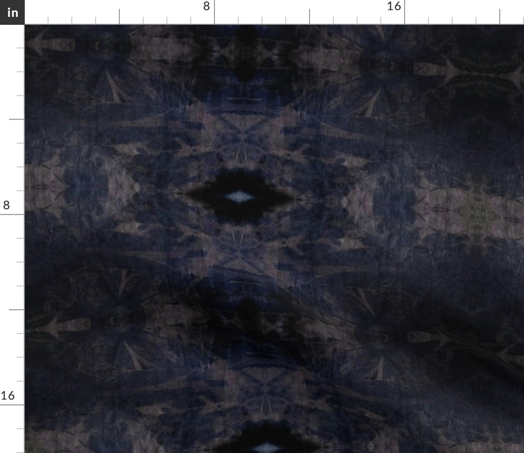 Tie Dye shibori abstract boho night gray black navy blue