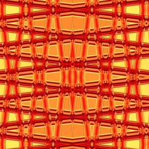 Large - Smocked Geometric Trellis in Yellow and Orange