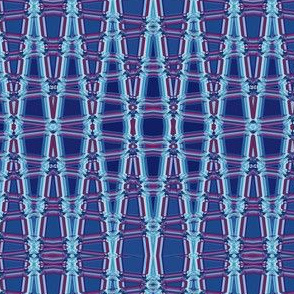 Small - Geometric Trellis in Periwinkle and Pink - Lengthwise