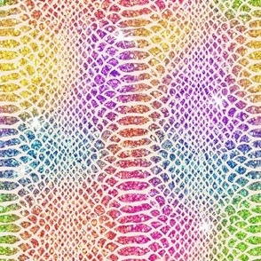 Snakeskin glittery rainbow