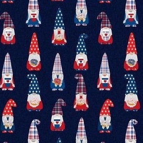 usa patriotic gnome fabric - navy