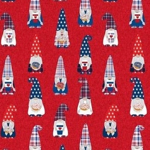 usa patriotic gnome fabric - red