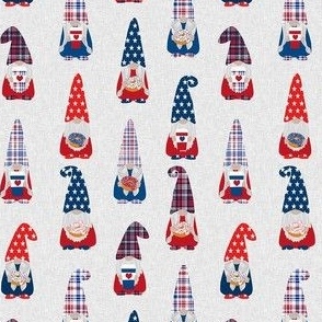 usa patriotic gnome fabric - light grey