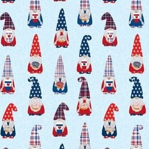 usa patriotic gnome fabric - july 4 light blue
