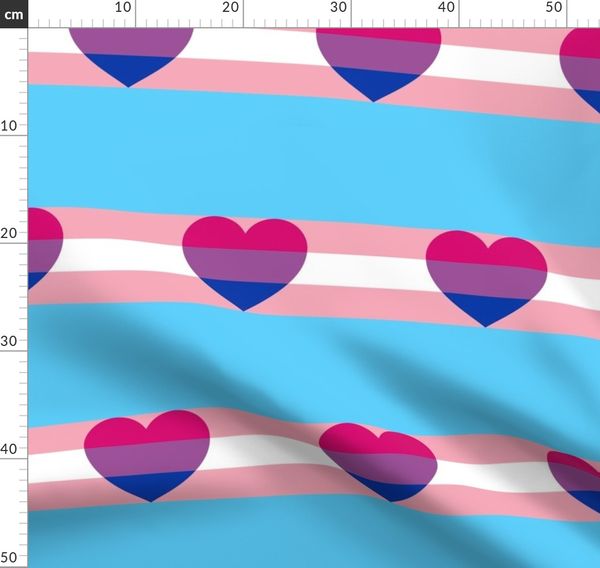 Trans With Bi Heart Mask 2 Spoonflower