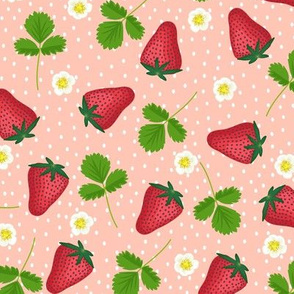 Midsummer strawberries- blush pink