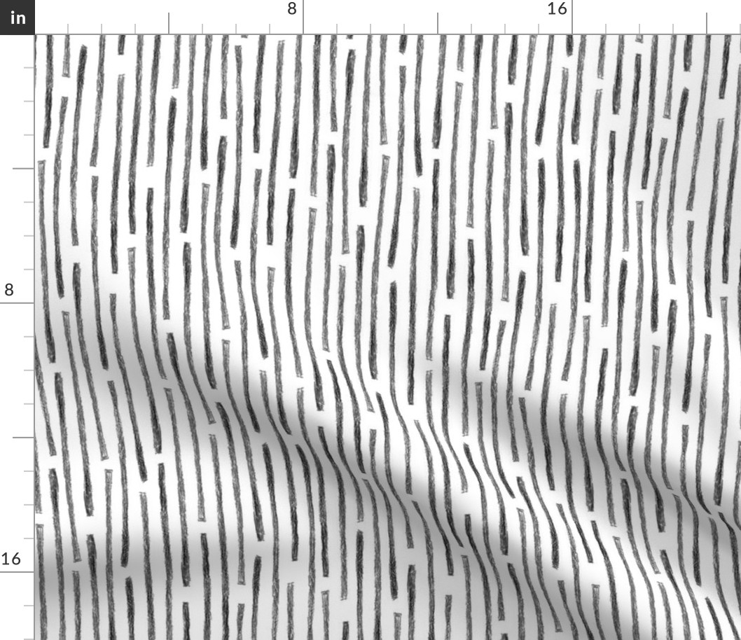 crayon vertical stripes in black and white