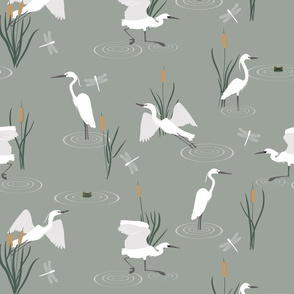 Egret Marsh Pewter Green