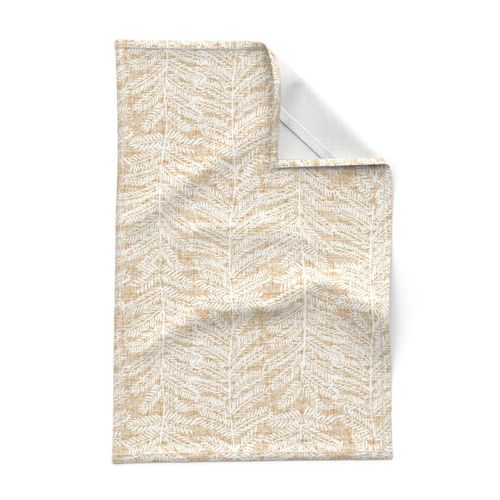 textured boho farmhouse fern leaves - light pale yellow