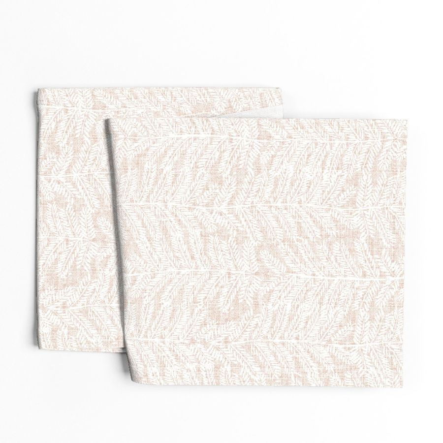 textured boho farmhouse fern leaves - barely pink