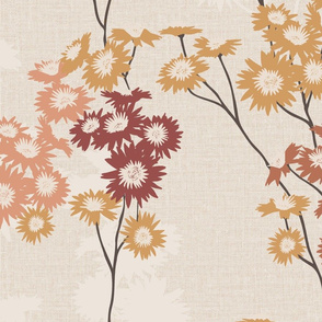 Mixed Paper Daisies Warm Tones by Erin Kendal