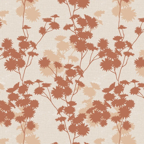 Paper Daisy Faux 2 colour Screen Print in Rust Oxide by Erin Kendal