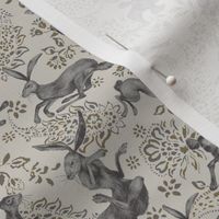 Rabbit Hare Paisley in mid-tone neutral colors - small -