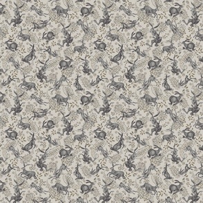 Rabbit Hare Paisley in mid-tone neutral colors - small -