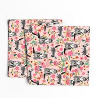 maine coon floral fabric - pink