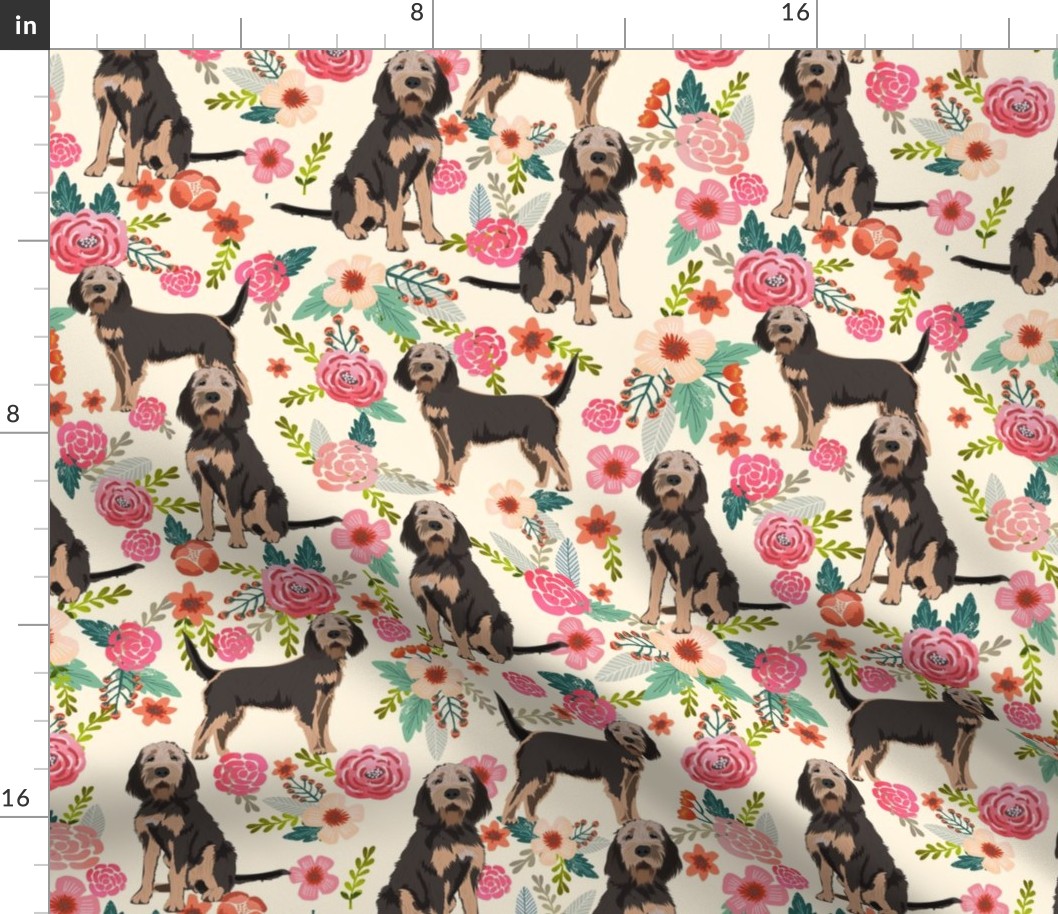 otterhound floral fabric - cream