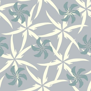 Sharp flowers on gray background