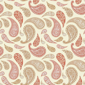 Paisley golden, yellow and red