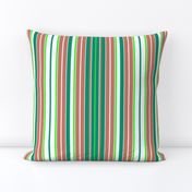 Variegated Summer Stripes in Coral - Green - White