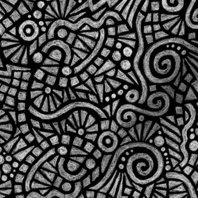 batik doodles in black and white