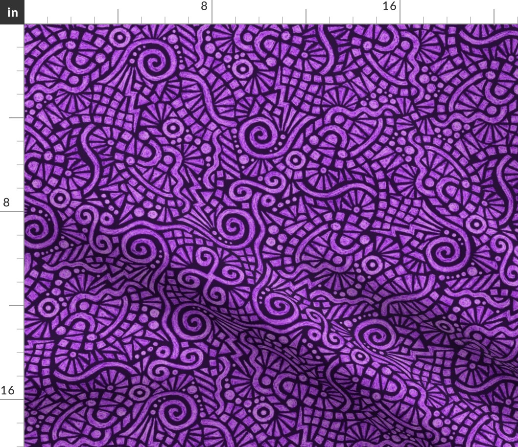 batik doodles in mad purple