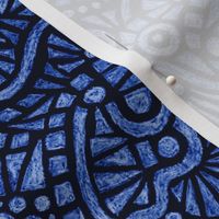 batik doodles in royal blue