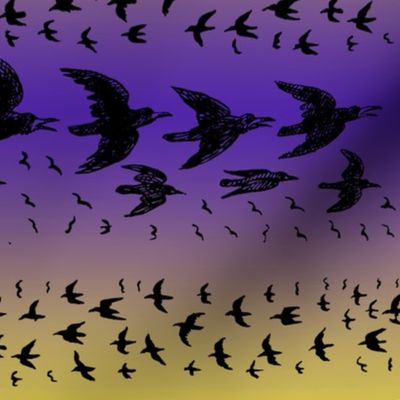 caw caw - purple and yellow