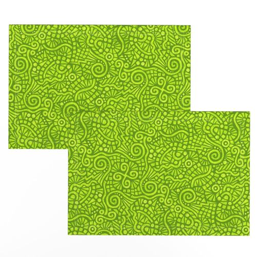 batik doodles in bright lime green