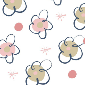 flowers and dots