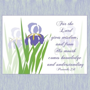 022 Iris with Scripture , Pillow,  Wall-hanging, purple ,flower