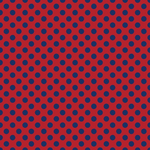 Blue Polka Dots On Red